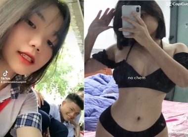 Em gái xinh đẹp với cặp vếu ngon lành